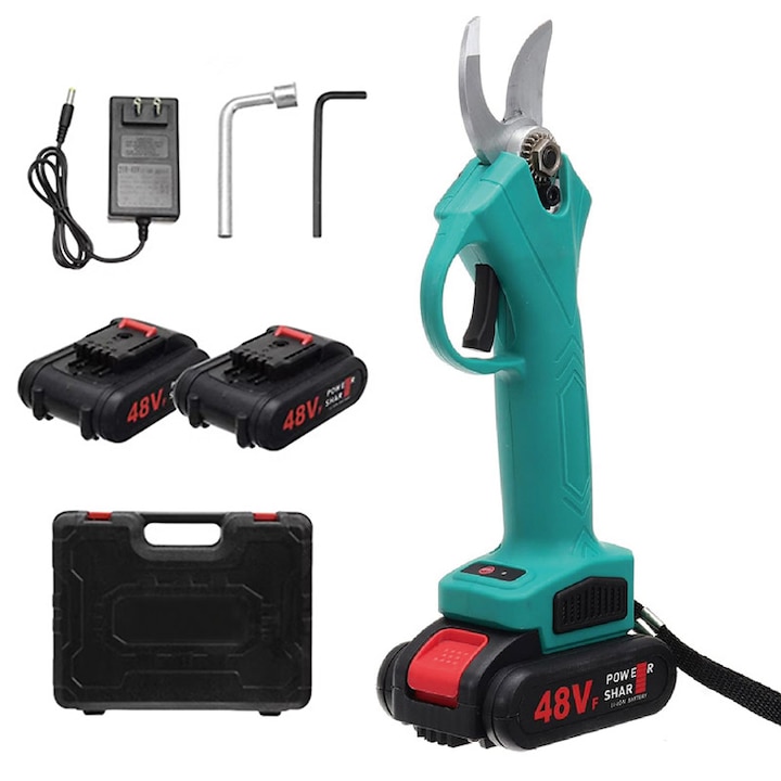 Foarfeca electrica de gradina cu 2 acumulatori 48 V