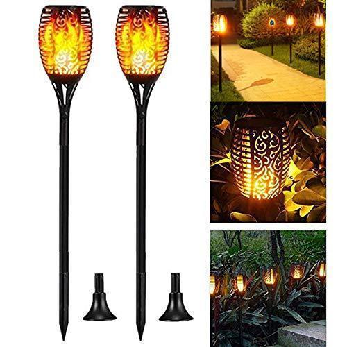 Set 6 x Lampa solara tip torta cu efect flacara, 50 cm