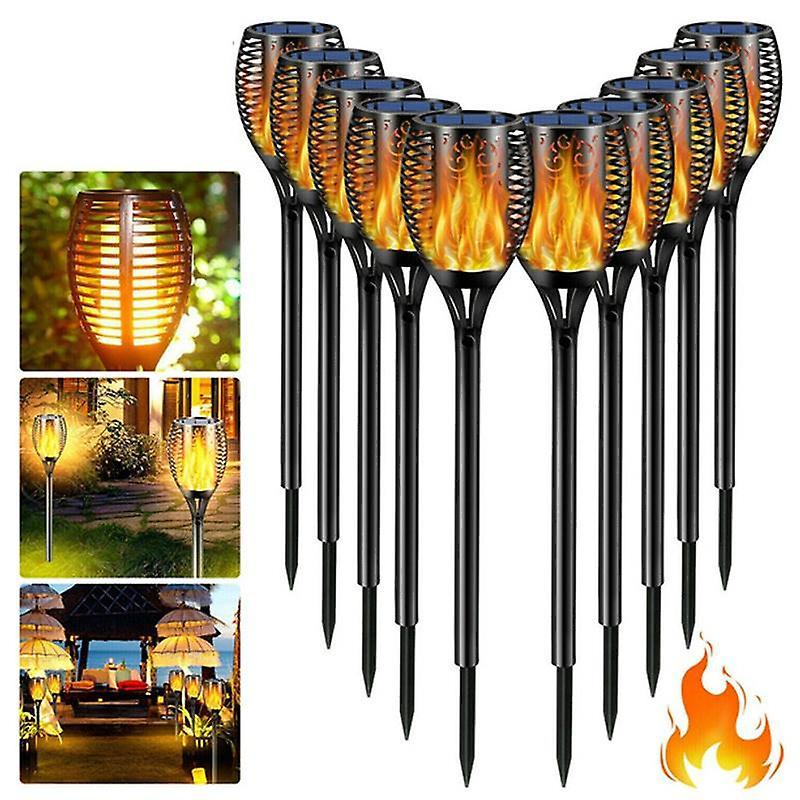 Set 8 x Lampa solara tip torta cu efect flacara, 50 cm