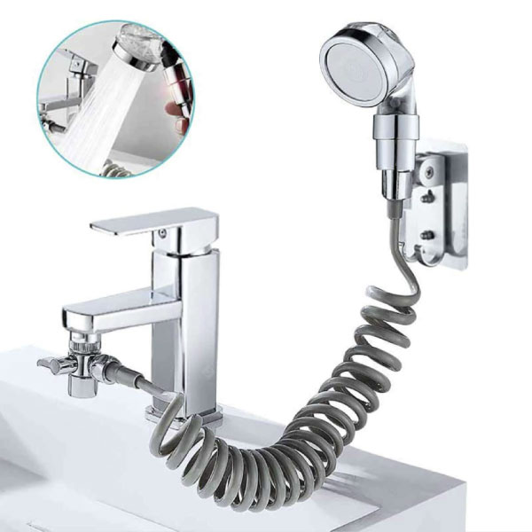 Extensie dus pentru robinet, cap dus si furtun flexibil 150 cm