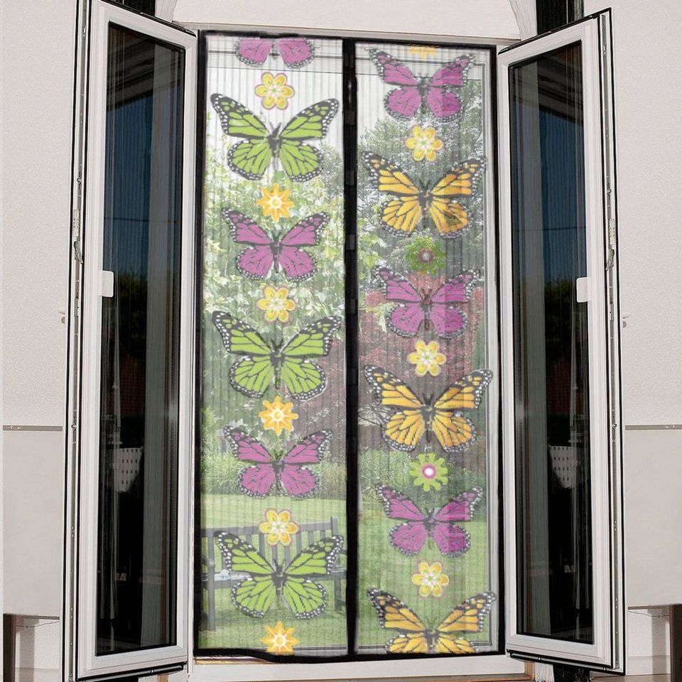 Set 2 x Perdea magnetica anti insecte 210 x 90 cm. Model fluturi Instant Door