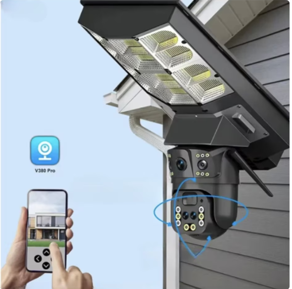 Lampa stradala solara cu camera Wi-Fi V380 PRO