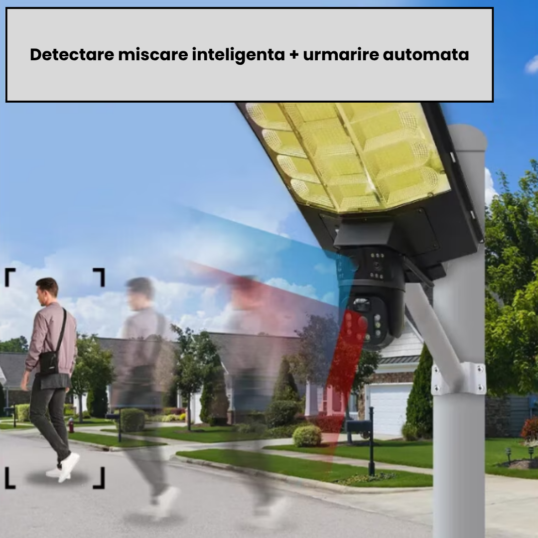 Lampa stradala solara cu camera Wi-Fi V380 PRO