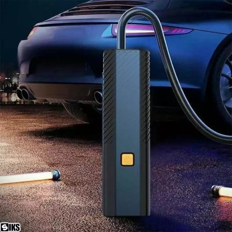 Compresor auto portabil 12V, manometru, negru