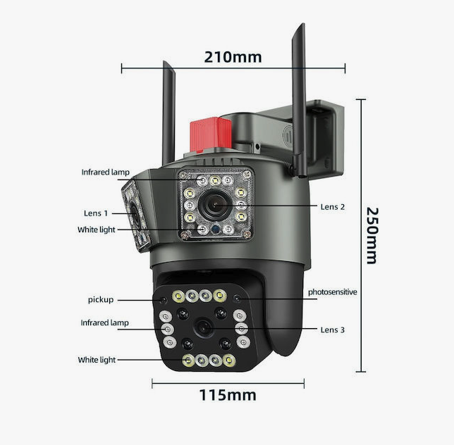 Set 2 x Camera Video de Supraveghere ACP Triple IP Full HD 1080p
