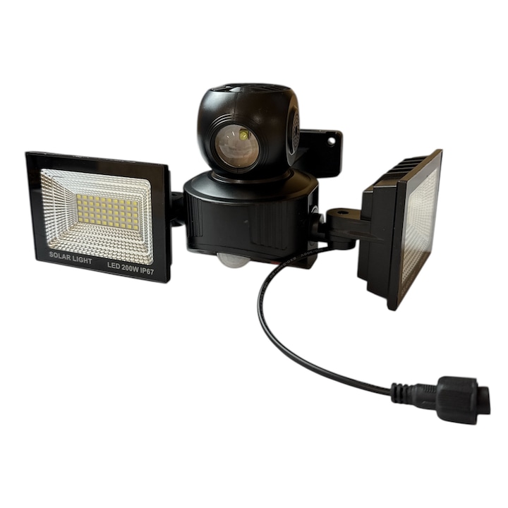 Proiector solar LED dublu 200 W cu Senzor de miscare, telecomanda