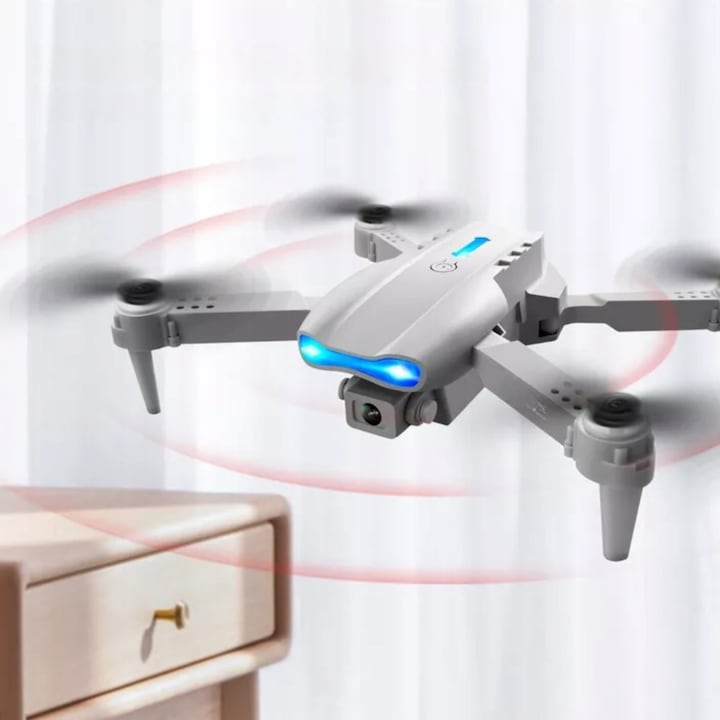 Drona cu 2 camere video, 3 x acumulator 1800 mAh, Gri