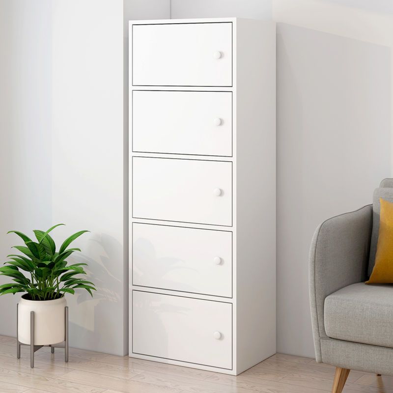 Dulap din lemn cu 5 usi, 40 x 30 x 127 cm, Alb