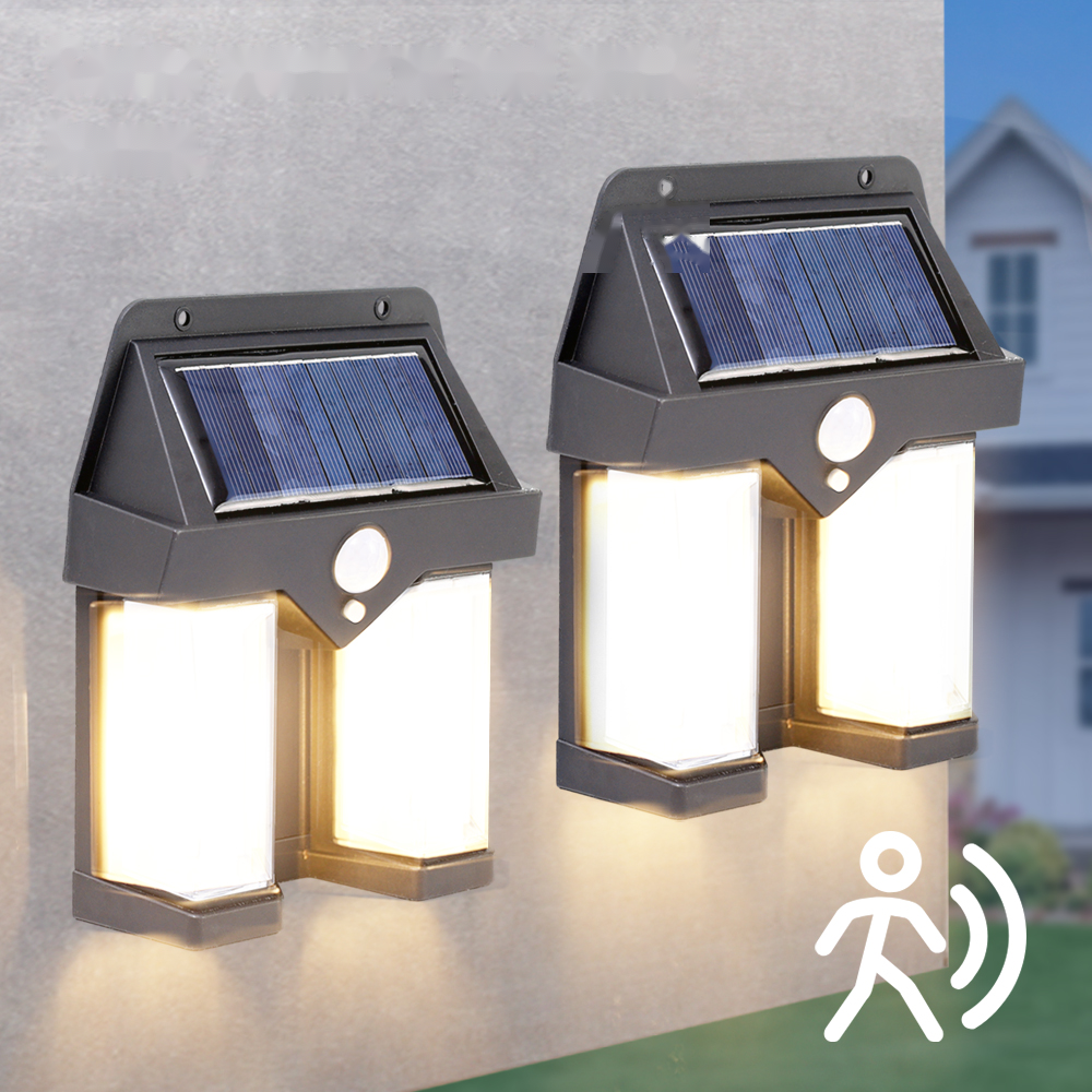 Set 2 x Lampa solara de perete cu senzor de miscare, CL-228