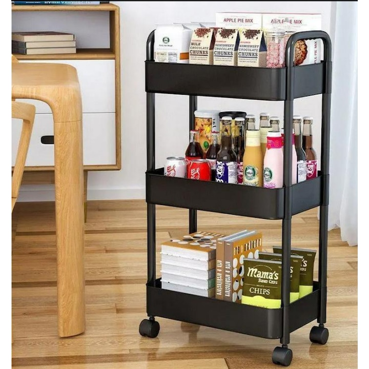 Etajera mobila cu rafturi, 33 x 20 x 65 cm