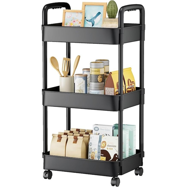 Etajera mobila cu rafturi, 33 x 20 x 65 cm