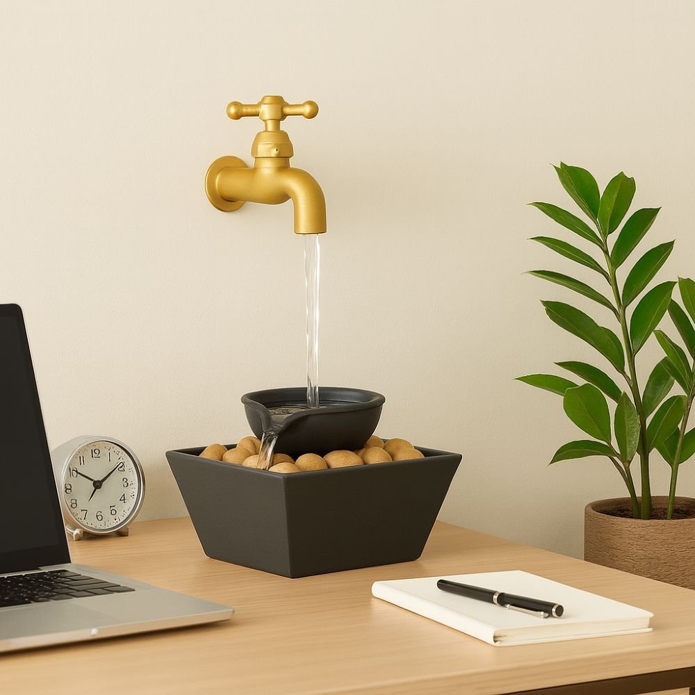 Fantana decorativa cu robinet plutitor si LED