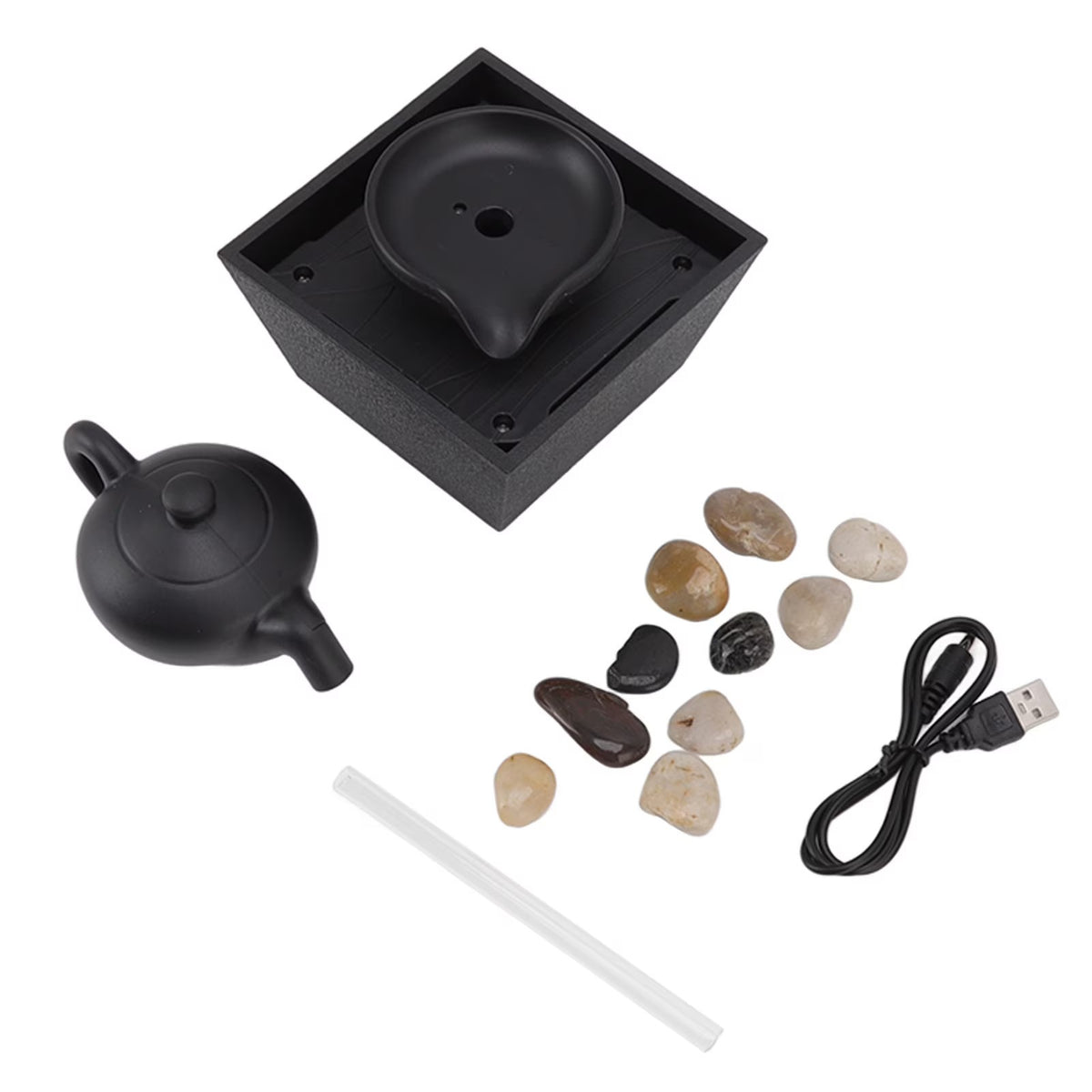 Fantana decorativa cu ceainic plutitor si LED