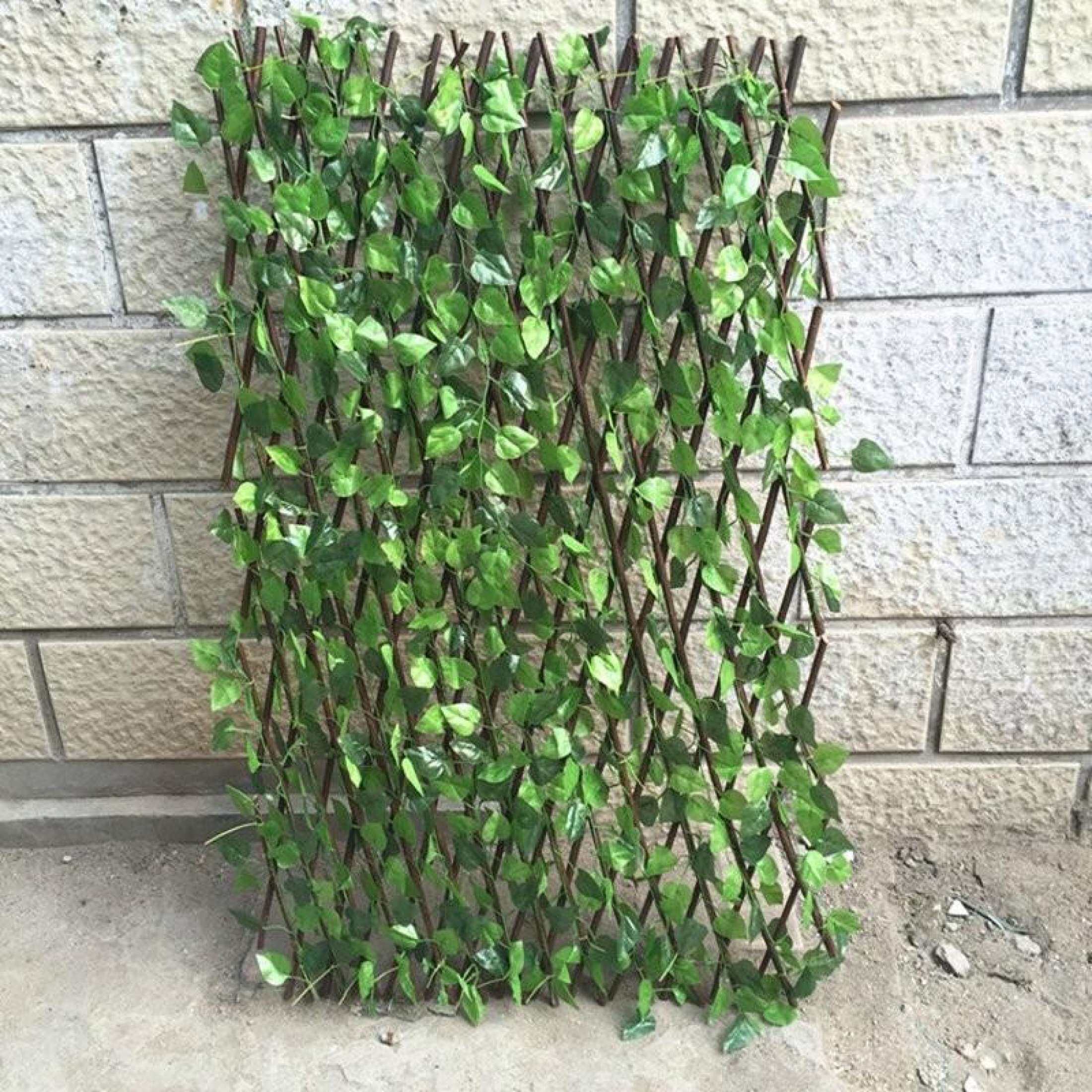 Set 2 x Pergola din lemn cu frunze, panou decorativ, 100 x 300 cm