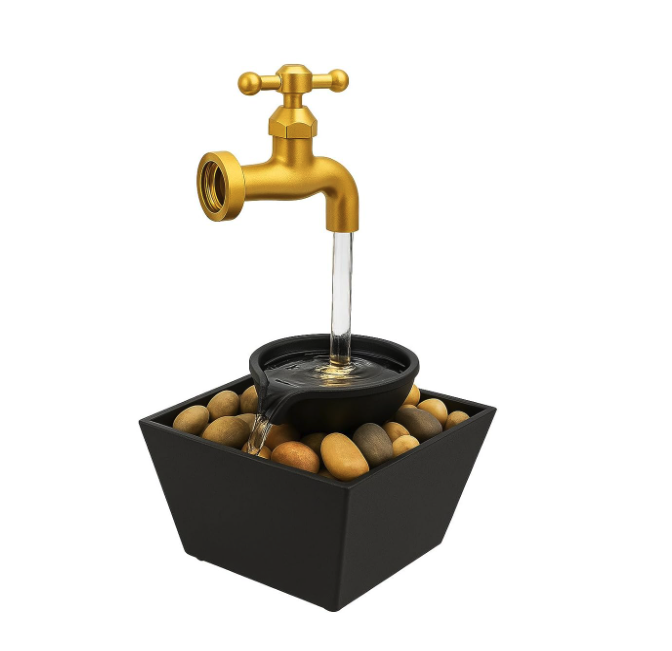 Fantana decorativa cu robinet plutitor si LED