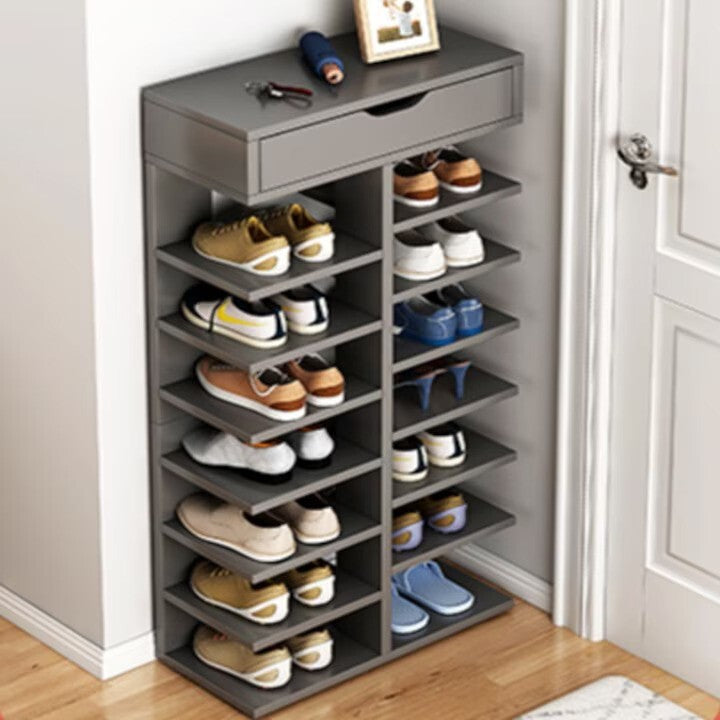 Pantofar cu 7 rafturi, 40 x 22 x 111 cm, Gri