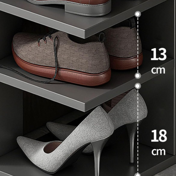 Pantofar cu 7 rafturi, 40 x 22 x 111 cm, Gri