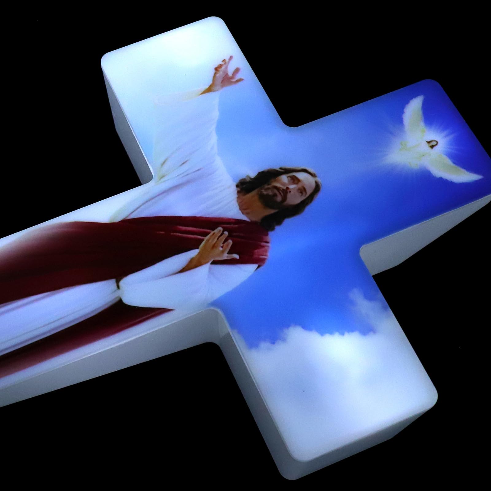 Cruce Solara LED pentru Mormant, 57 x 25 cm