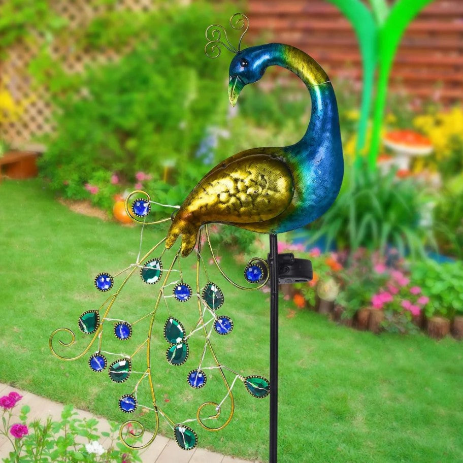 Lampa solara model Paun, LED alb cald