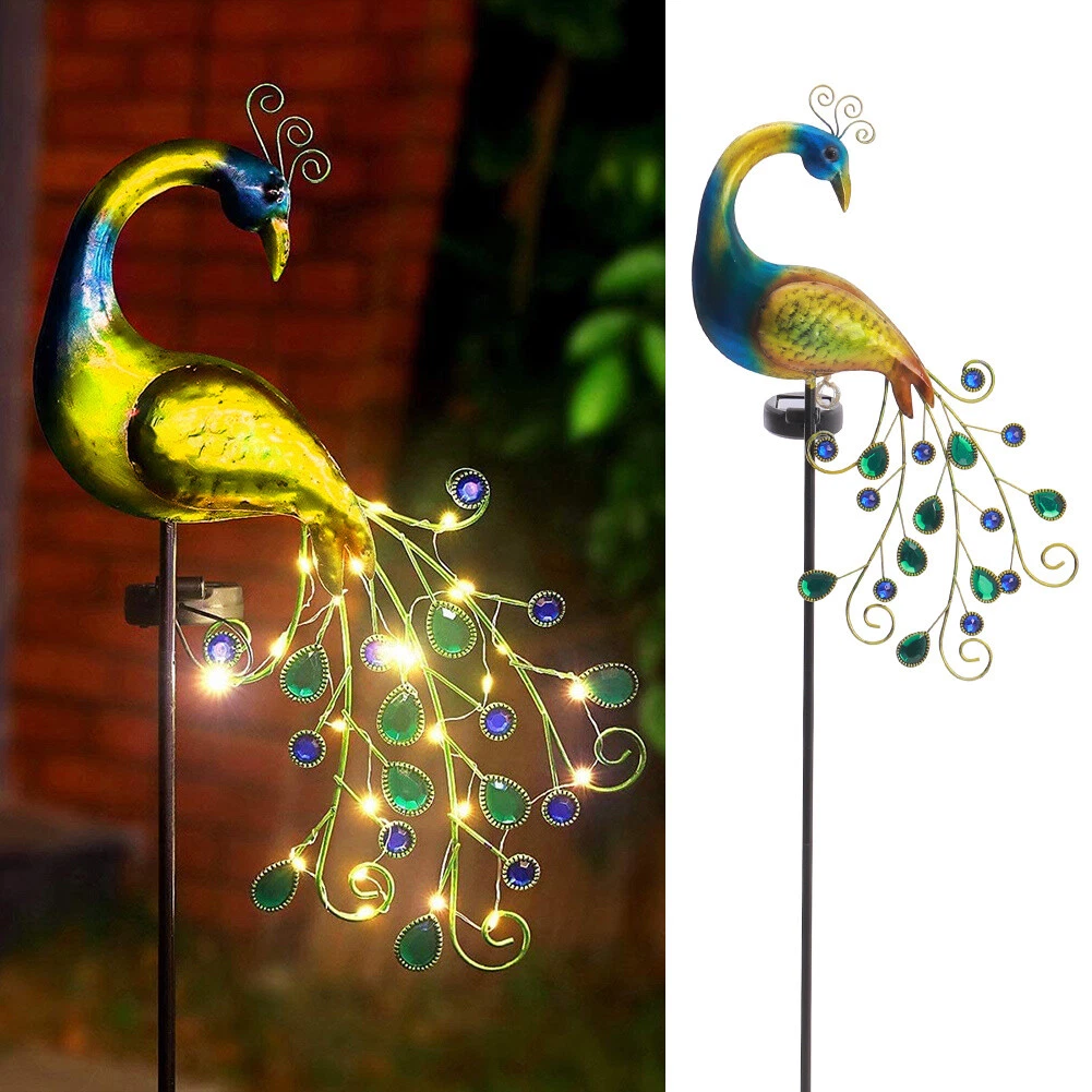 Lampa solara model Paun, LED alb cald