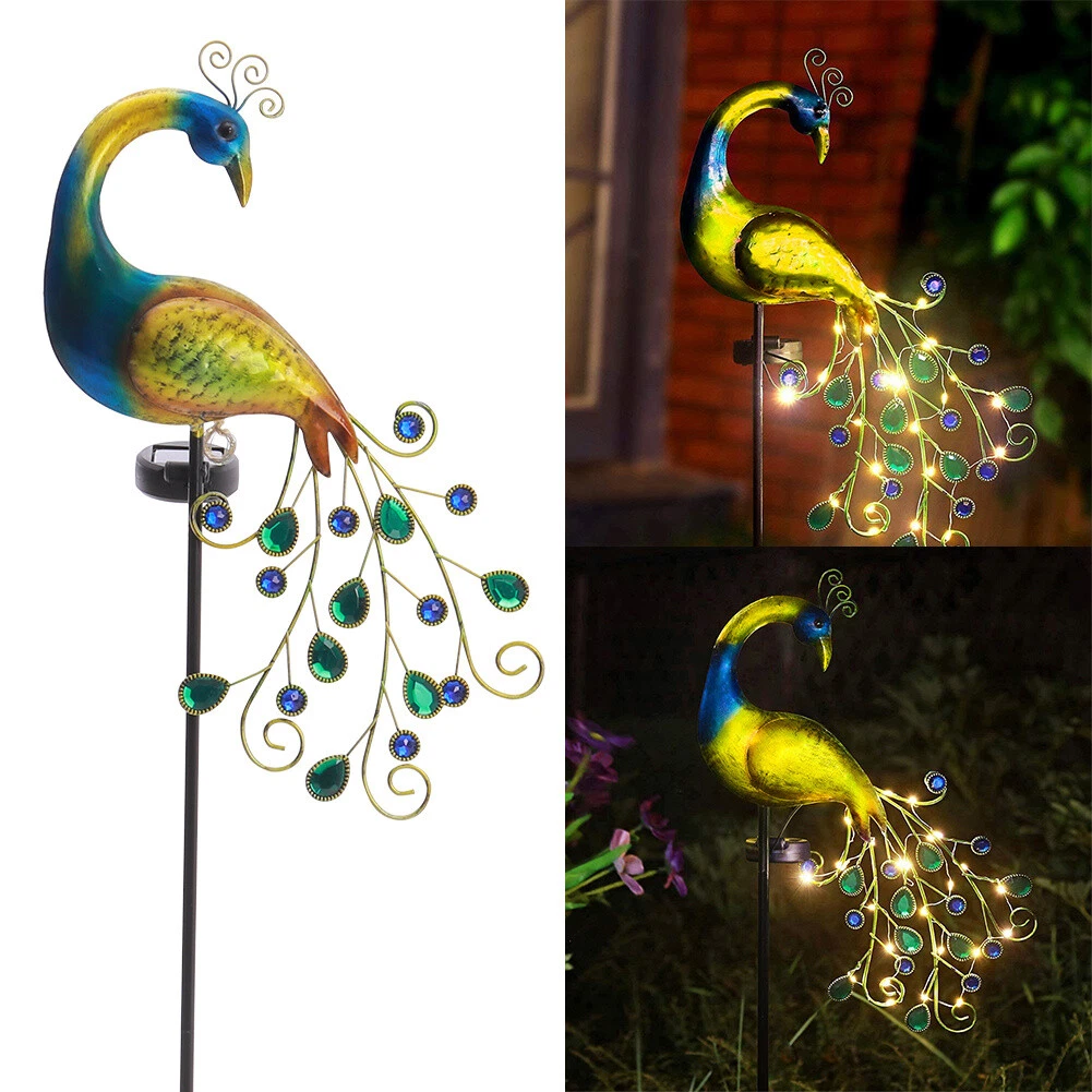 Lampa solara model Paun, LED alb cald