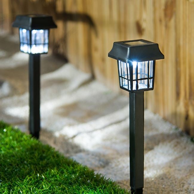 Set 4 x Lampa solara 24 cm, Negru