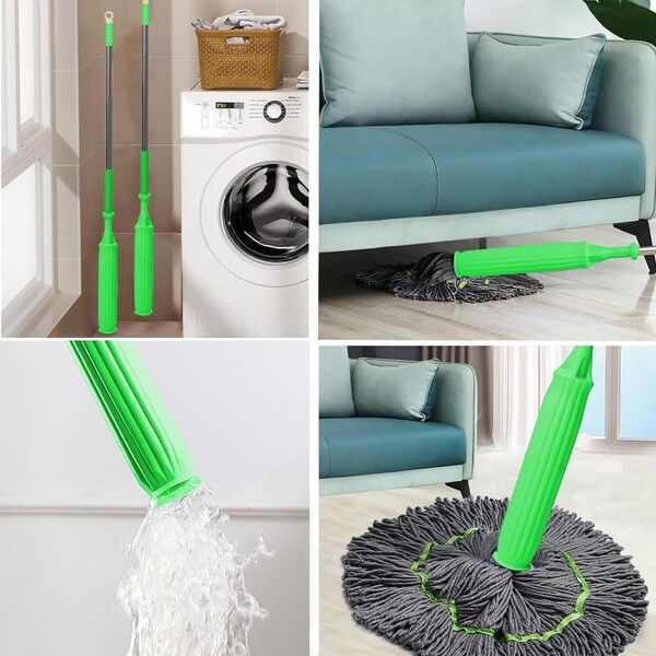 Set 2 x Mop cu stoarcere rapida, Rasucire automata