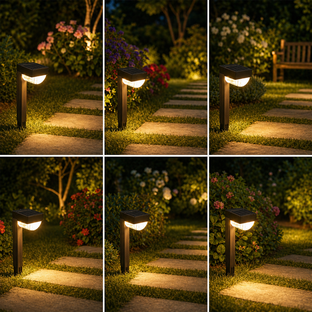 Set 6 lampi solare, lumina alb cald