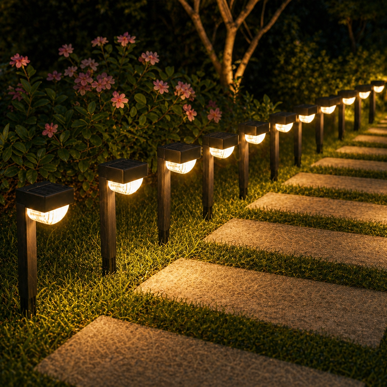 Set 6 lampi solare, lumina alb cald