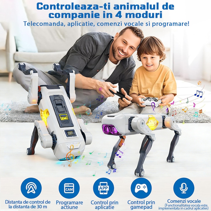 Jucarie interactiva Catel robot inteligent RC, control telecomanda