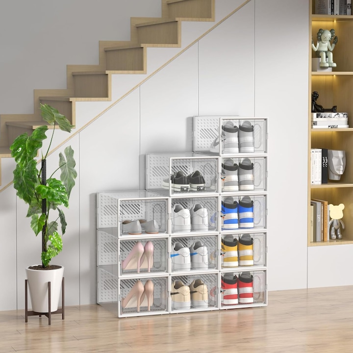 Set 4 cutii organizatoare pentru incaltaminte