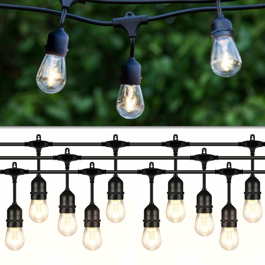 Ghirlanda solara 20 becuri x E27, 20 metri, becuri incluse