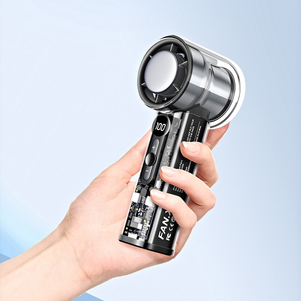 Ventilator 3000 mAh cu mini turbina ajustabila, design transparent