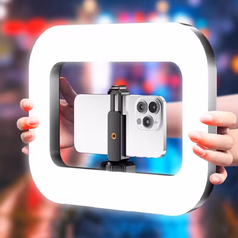 Lampa LED Ring Light YM-300, 20 W, 3 culori, suport telefon, alimentare USB