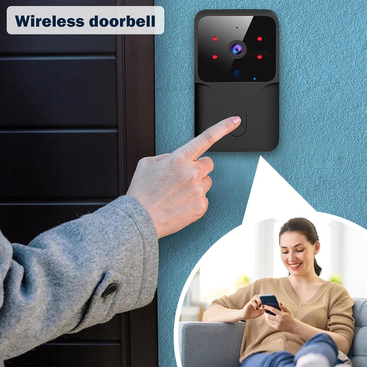 Sonerie Video Smart 4K WiFi, Night Vision, Audio Bidirectional