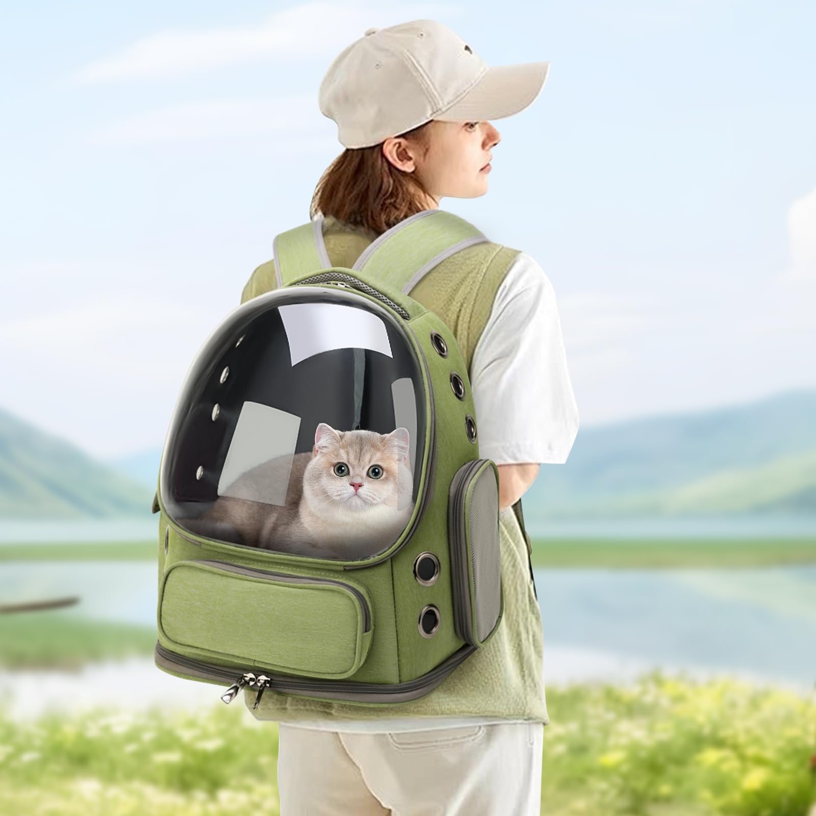 Rucsac transport animale, Verde