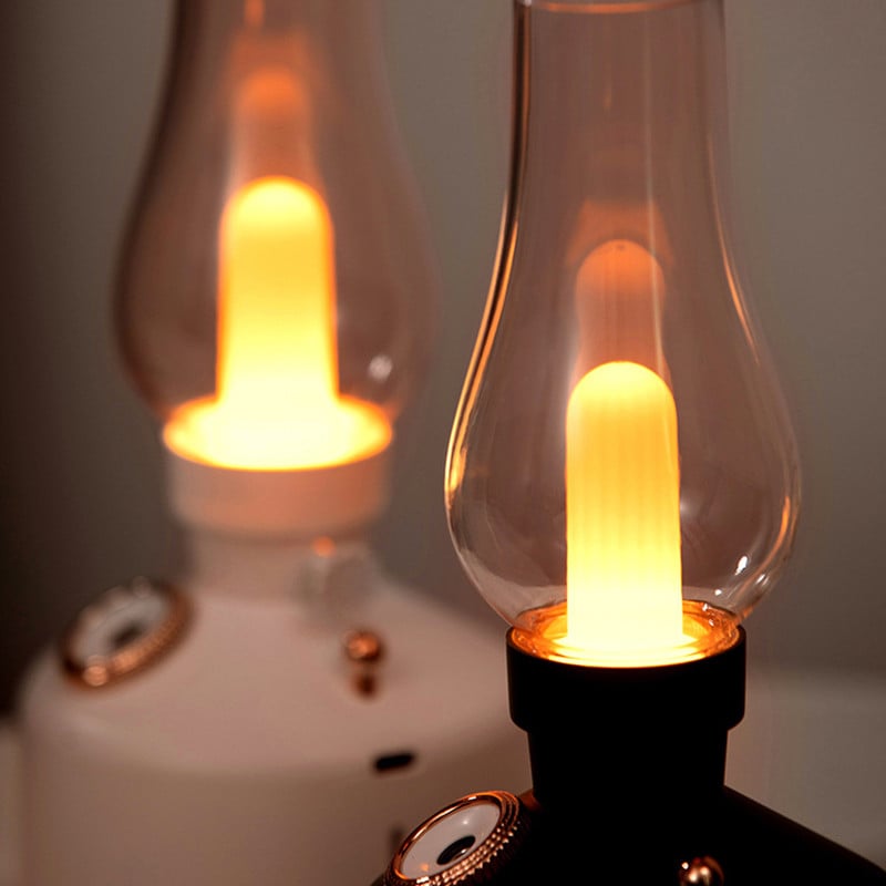 Lampa retro cu efect de flacara, umidificator