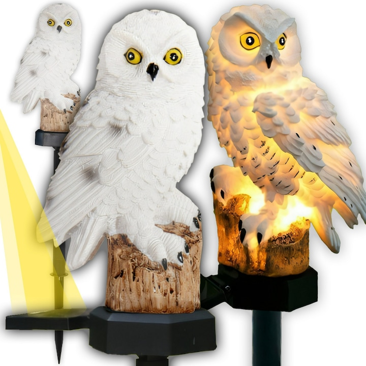 Ornament cu incarcare solara - Bufnita de gradina