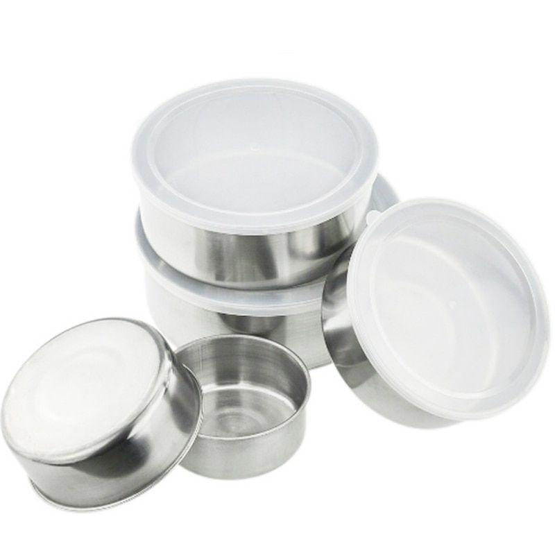 Set 10 caserole metalice cu capace din plastic