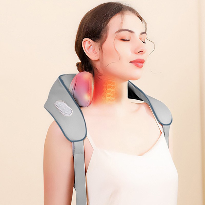 Aparat de Masaj Cervical - Incalzire Integrata, Gri