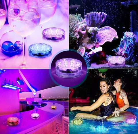 Set 4 lampi LED RGB, cu telecomanda, Waterproof