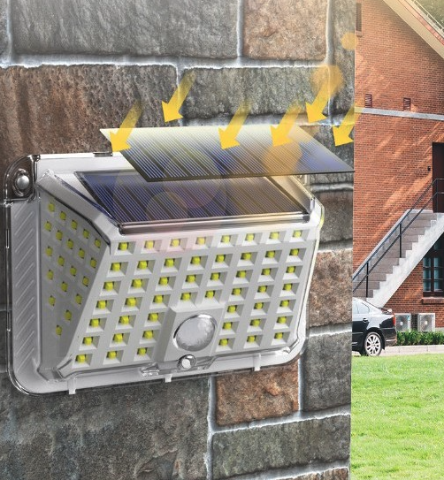Set 3 x Lampa solara 90 LED Jortan, senzor de miscare