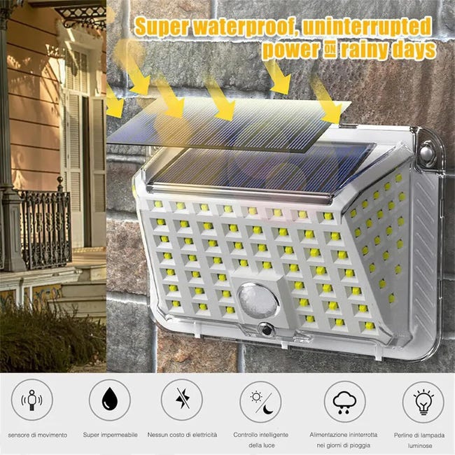 Set 3 x Lampa solara 90 LED Jortan, senzor de miscare