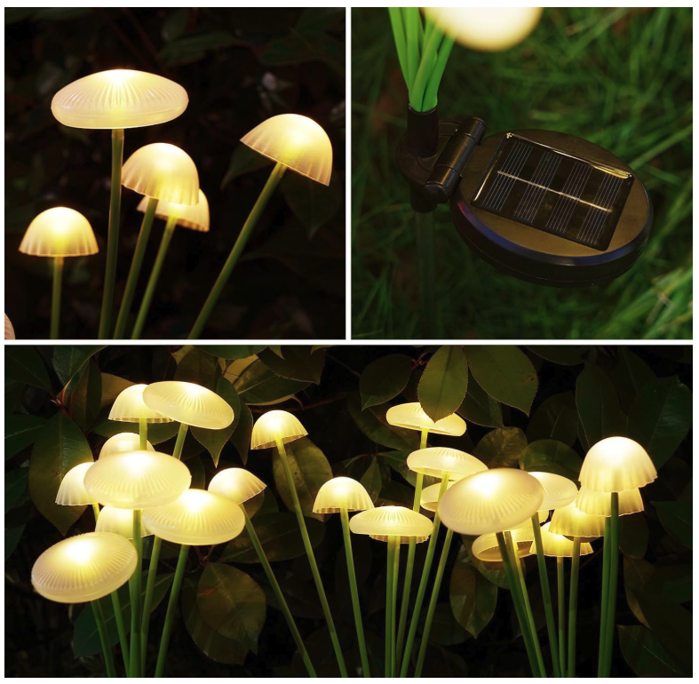 Set 2 x lampa solara 6 LED Jellyfish, Alb cald