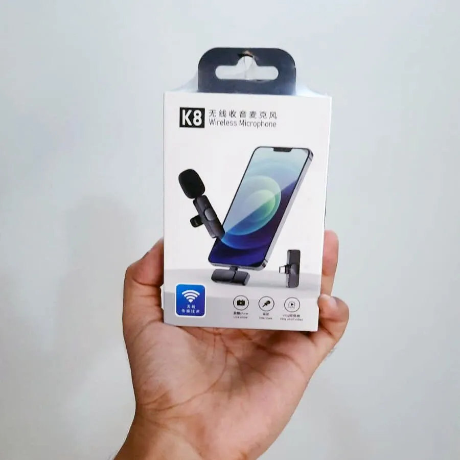 Microfon Bluetooth K8 tip lavaliera, conector USB tip C