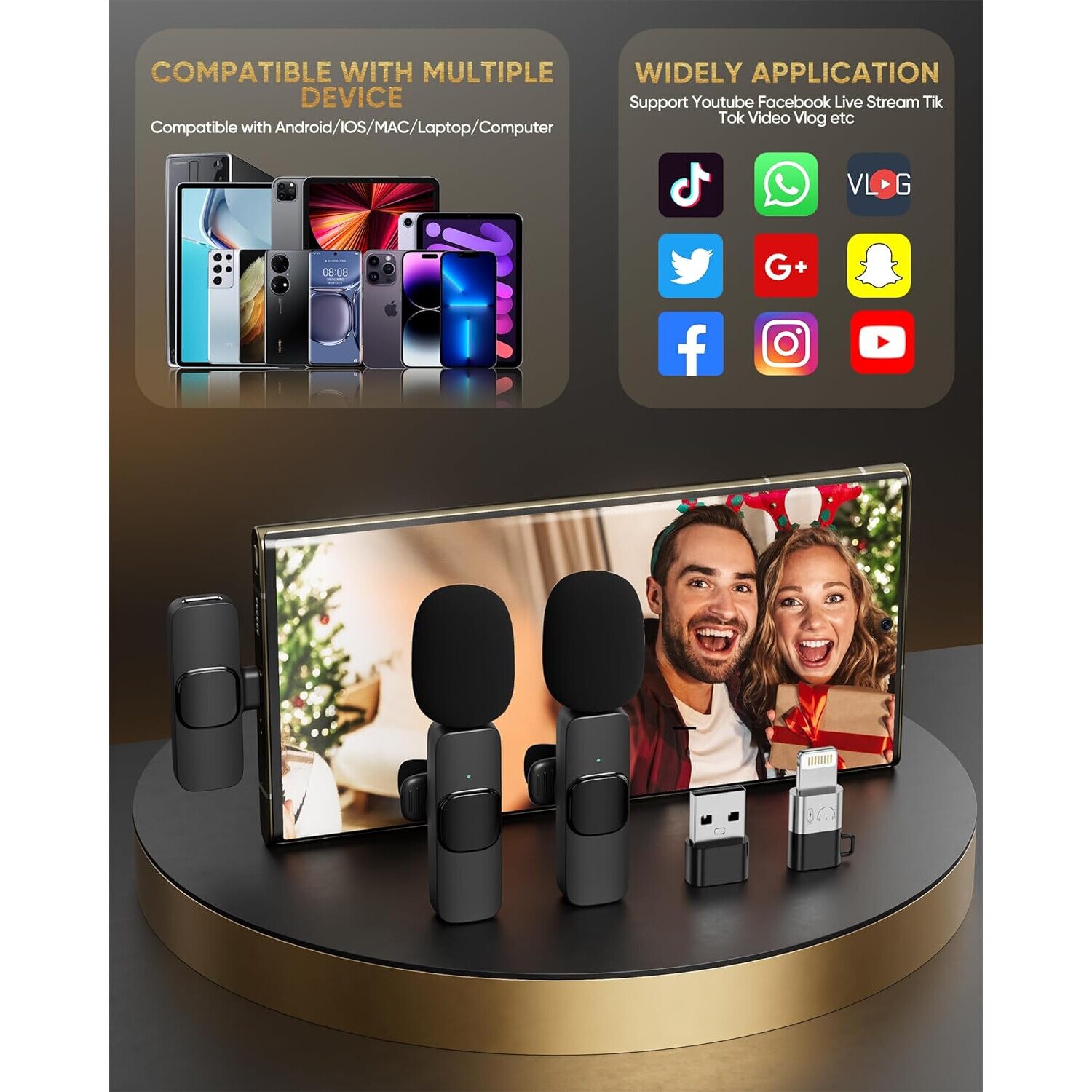 Microfon Bluetooth K8 tip lavaliera, conector USB tip C