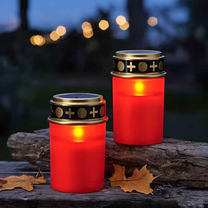Set 4 x Candela solara LED, lumanare cu efect de flacara