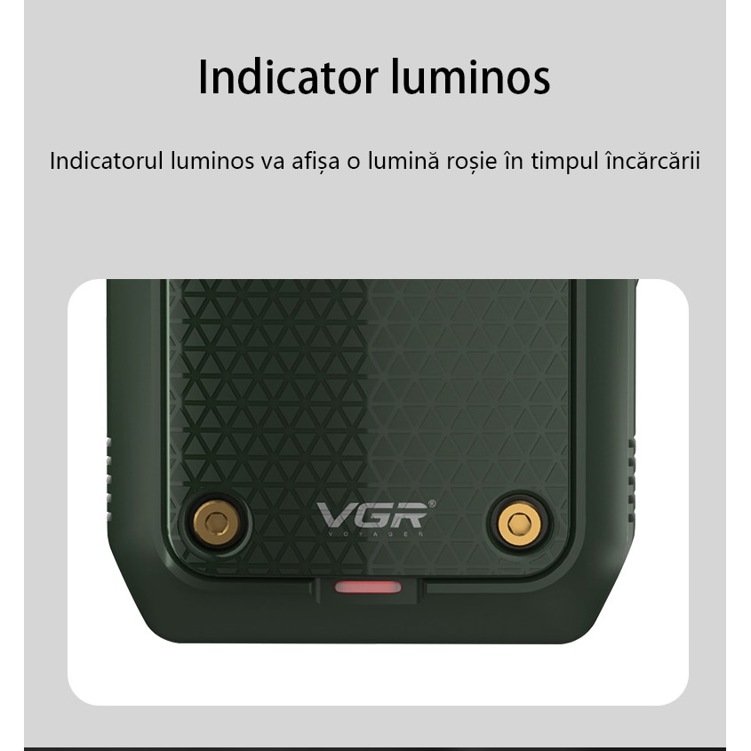 Aparat electric de ras pentru barbati, LED, USB, Negru