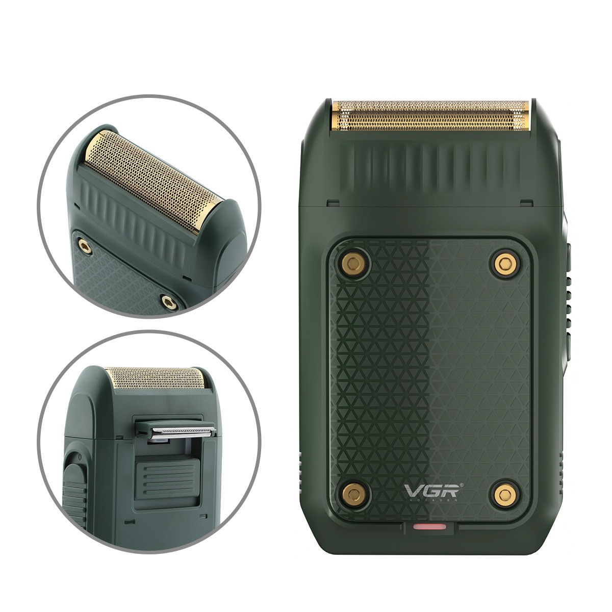 Aparat electric de ras pentru barbati, LED, USB, Negru