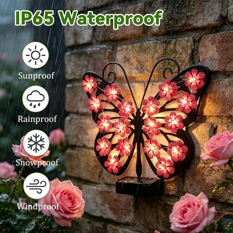 Lampa solara Butterfly, decoratiune metalica